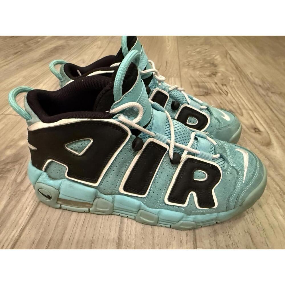 Nike Sneakers Air More Uptempo Light Aqua, Size 7Y Youth 8.5 Womens